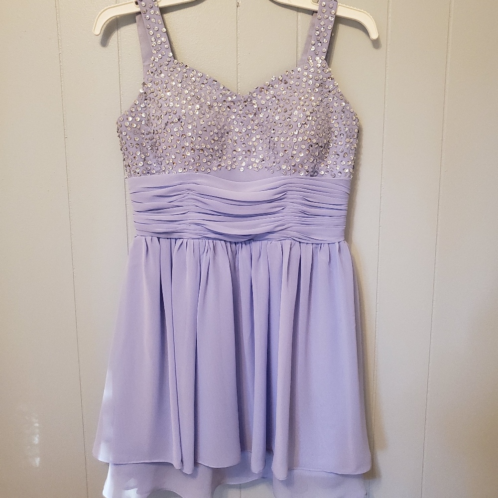 LightInTheBox | Lilac Sequined Chiffon Short Dress